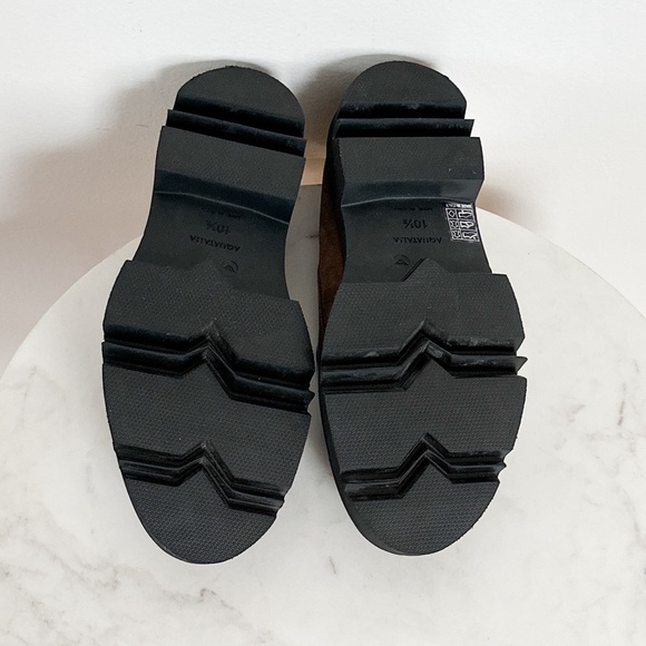 NEW AQUATALIA Hayley Water Resistant Platform Loafers Suede Taupe Size 10.5 - Picture 7 of 7